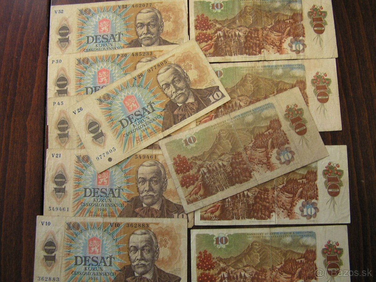 ČESKOSLOVENSKÉ BANKOVKY: 10 Kčs-1986