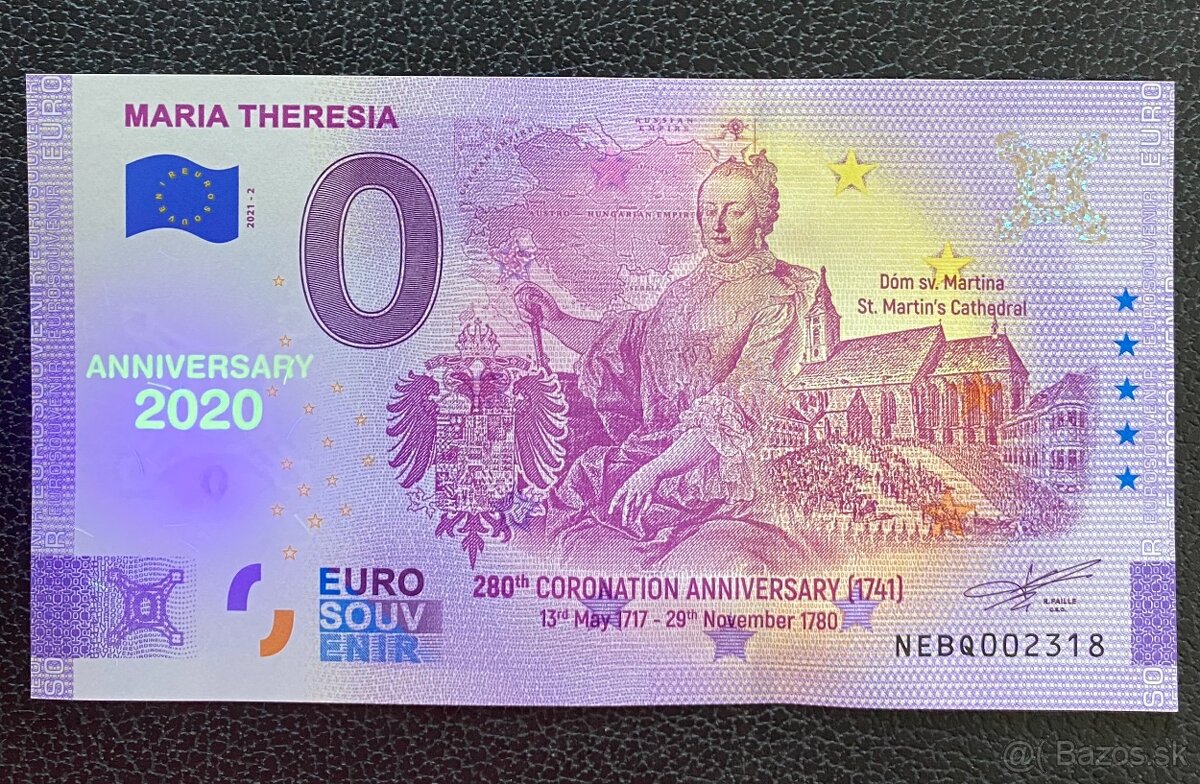 0 Euro Souvenir bankovky František Jozef I + Mária Terézia