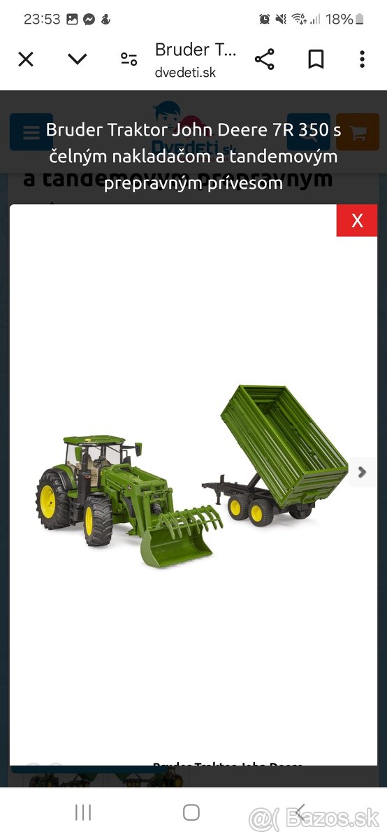 Bruder traktor s vleckou