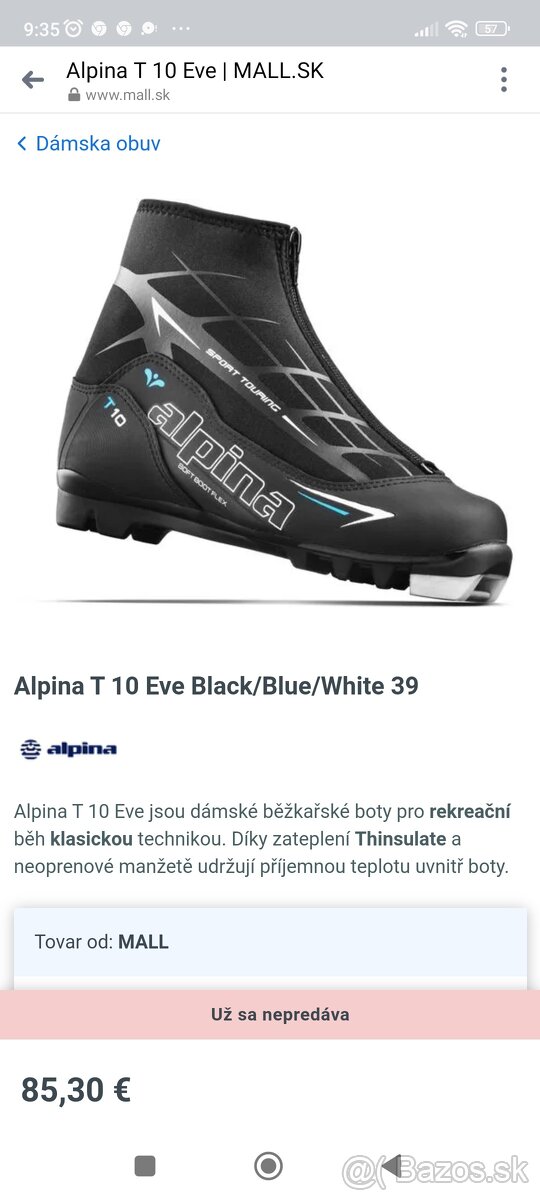 Dámske topánky Alpina T10 Eve/Black/Blue/White