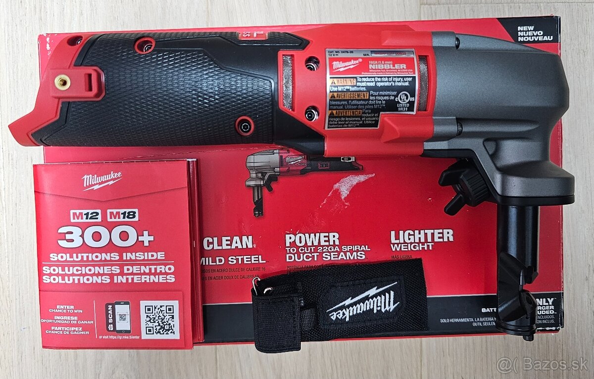 AKU STRIHAČ NA PLECH 1.6MM MILWAUKEE M12 FUEL™