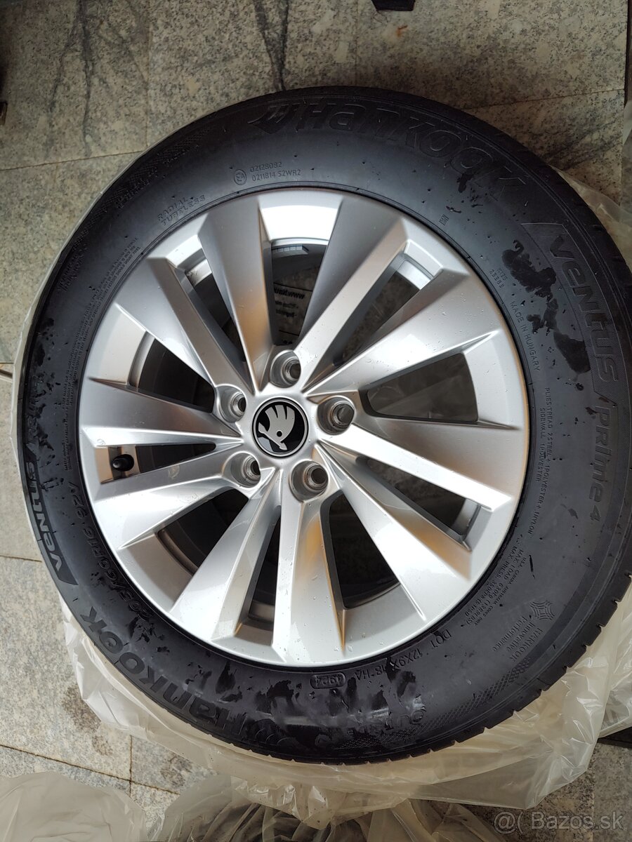 Škoda alu disky s letnými pneumatikami 205/60R16