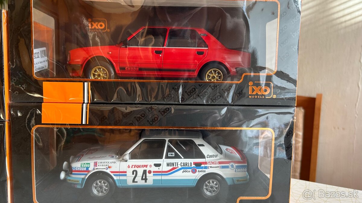 ŠKODA 130L 1988 ČERVENÁ,1987 Rally Monte Carlo 1/18 IXO