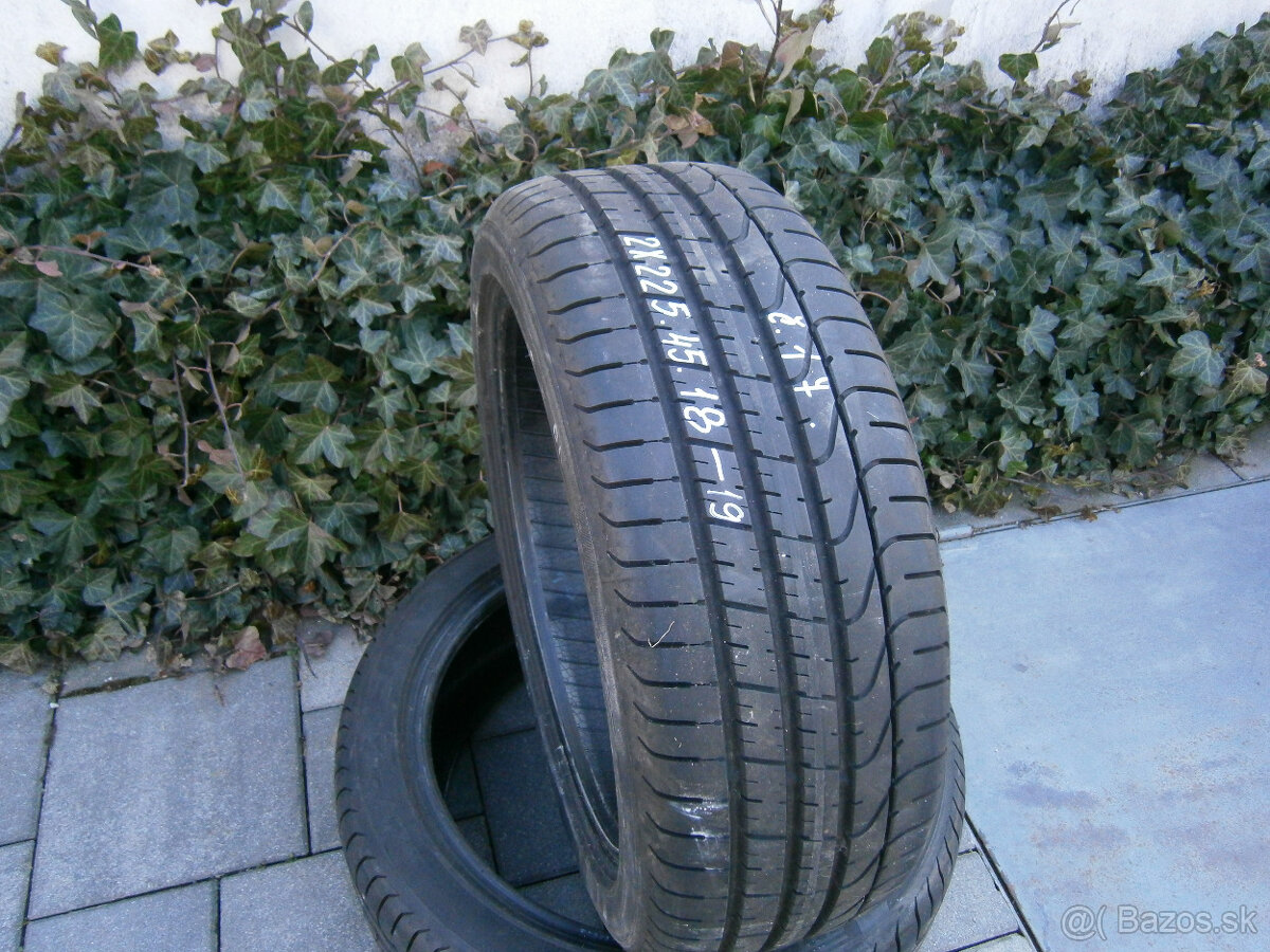 Predám 2x letné ako nové pneu Pirelli 225/45 R18 95WXL