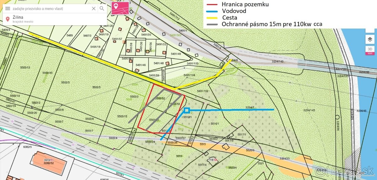 Prenajmem oplotený pozemok 3510m2 Žilina