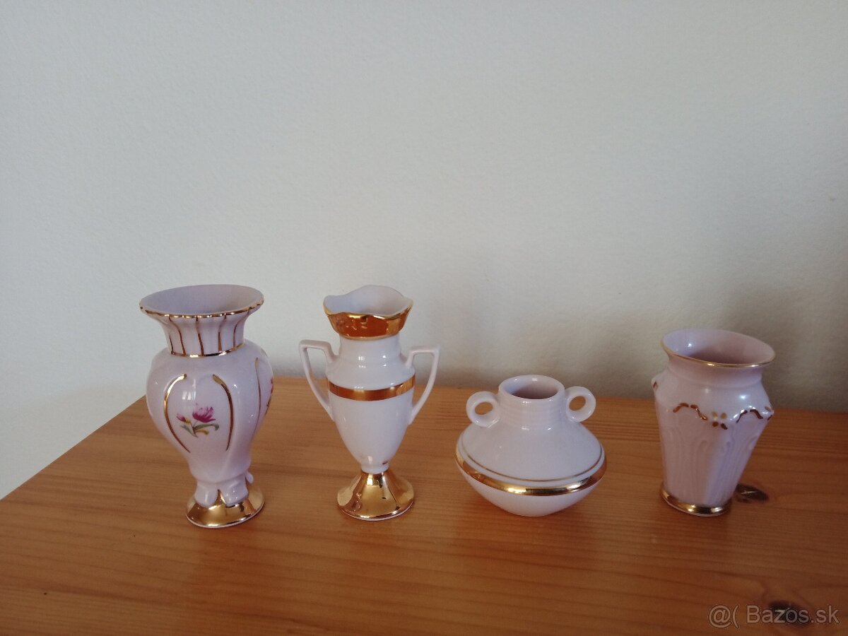 Vazičky ružovy porcelán