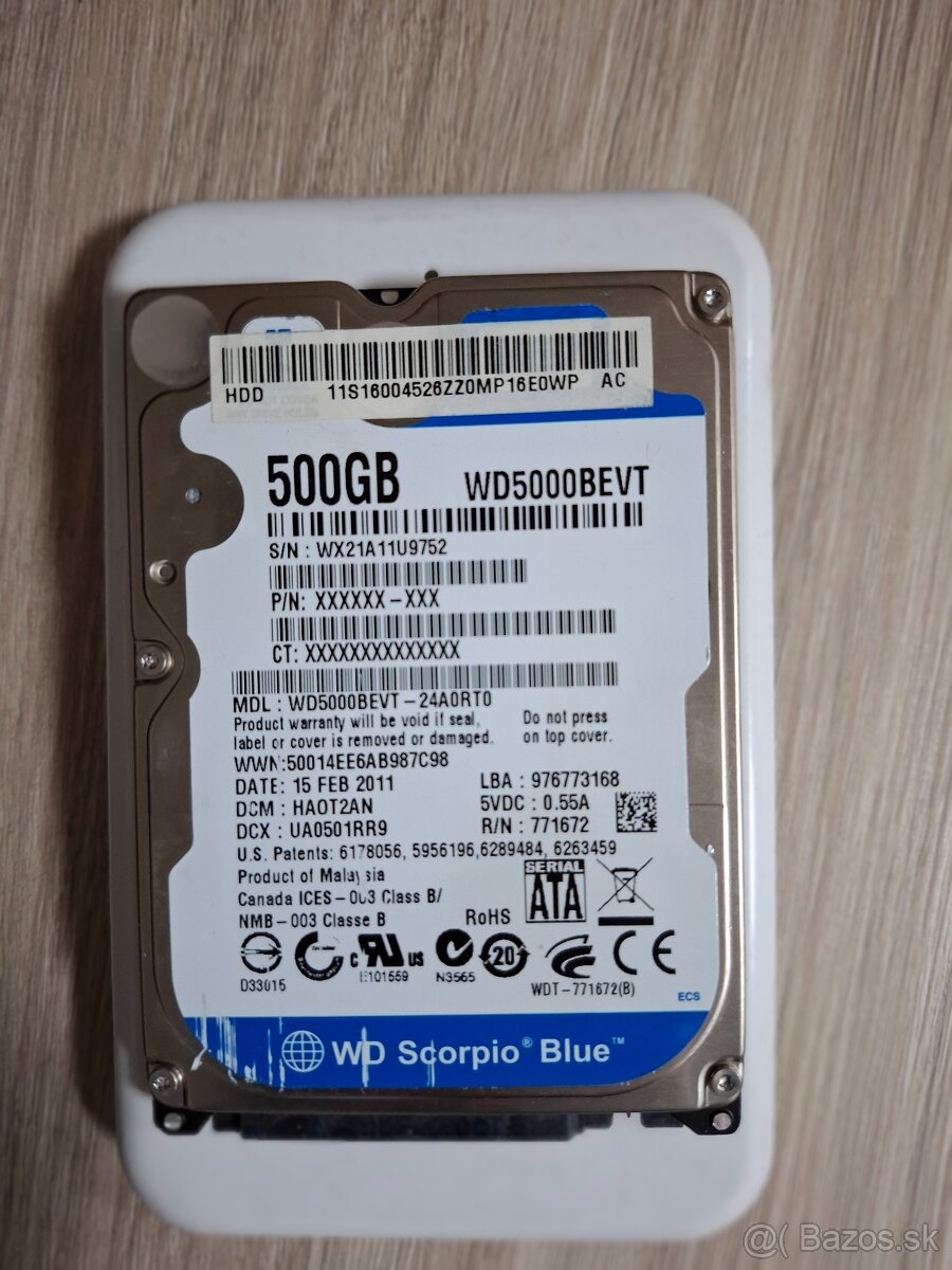 2.5" Hard disk ‐ 500GB