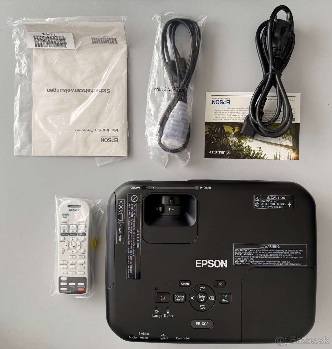 Epson EB-X02 - 3LCD,2600ANSI, 0hod.,- je úplne nový komplet