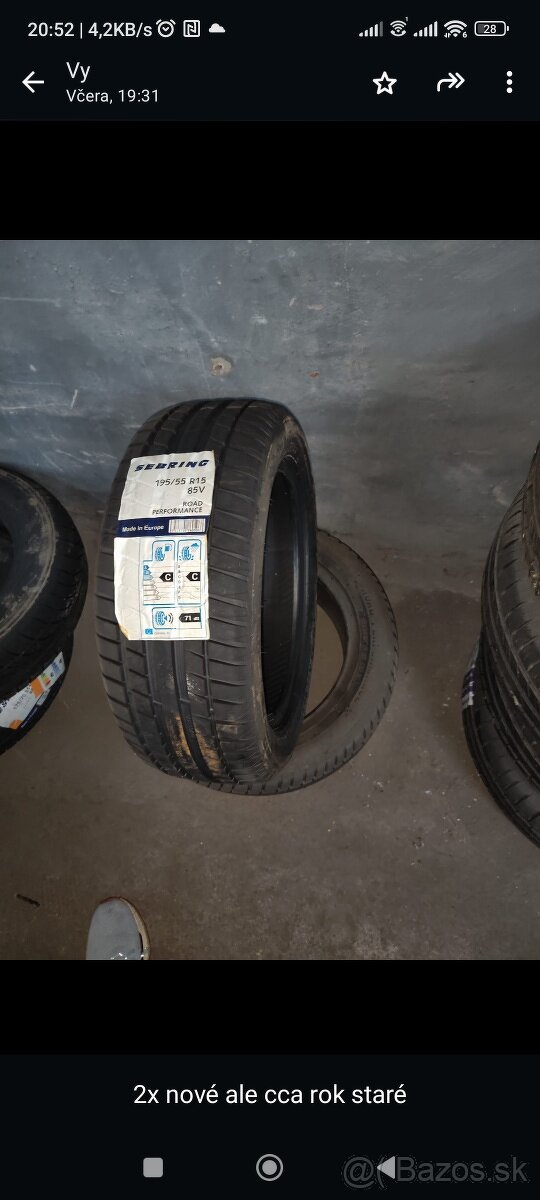 Predám úplne nové sebring road performance 195/55 r15