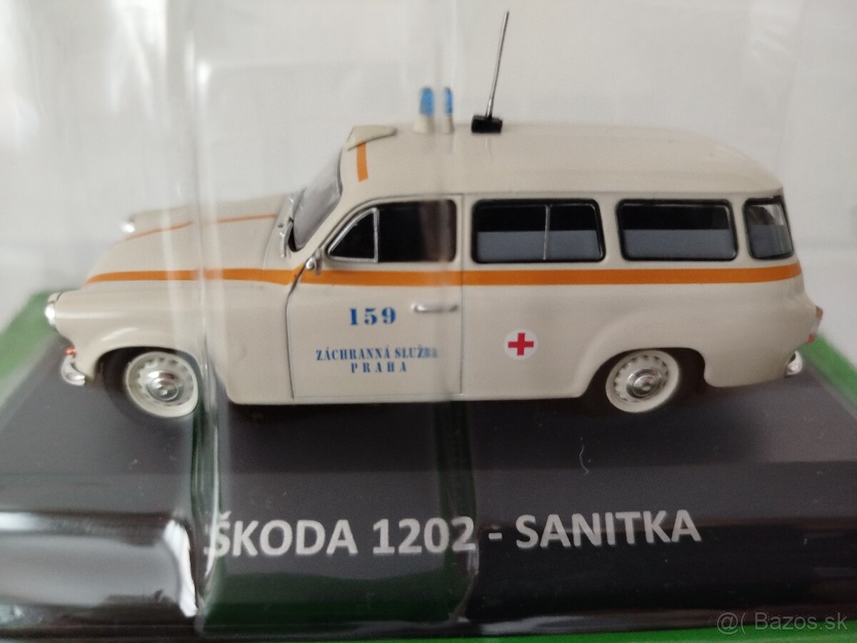 Predám model auta škoda 1202 sanitka 1:43.