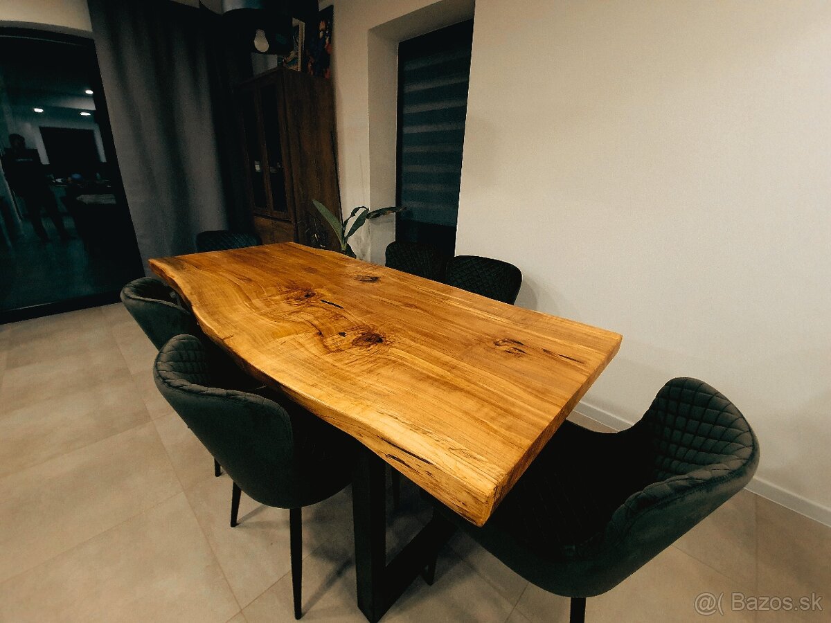 stôl, stôl z masívu, epoxidový stôl, jedálenský stol