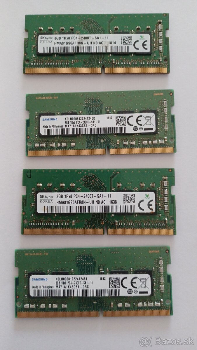 4 x 8gb modul ram DDR4 pre notebook. Kus 7e alebo celok 25e