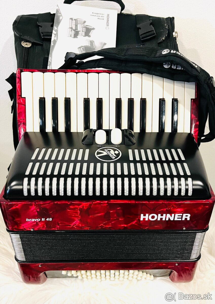 Predám akordeón Hohner Bravo II 48 basový