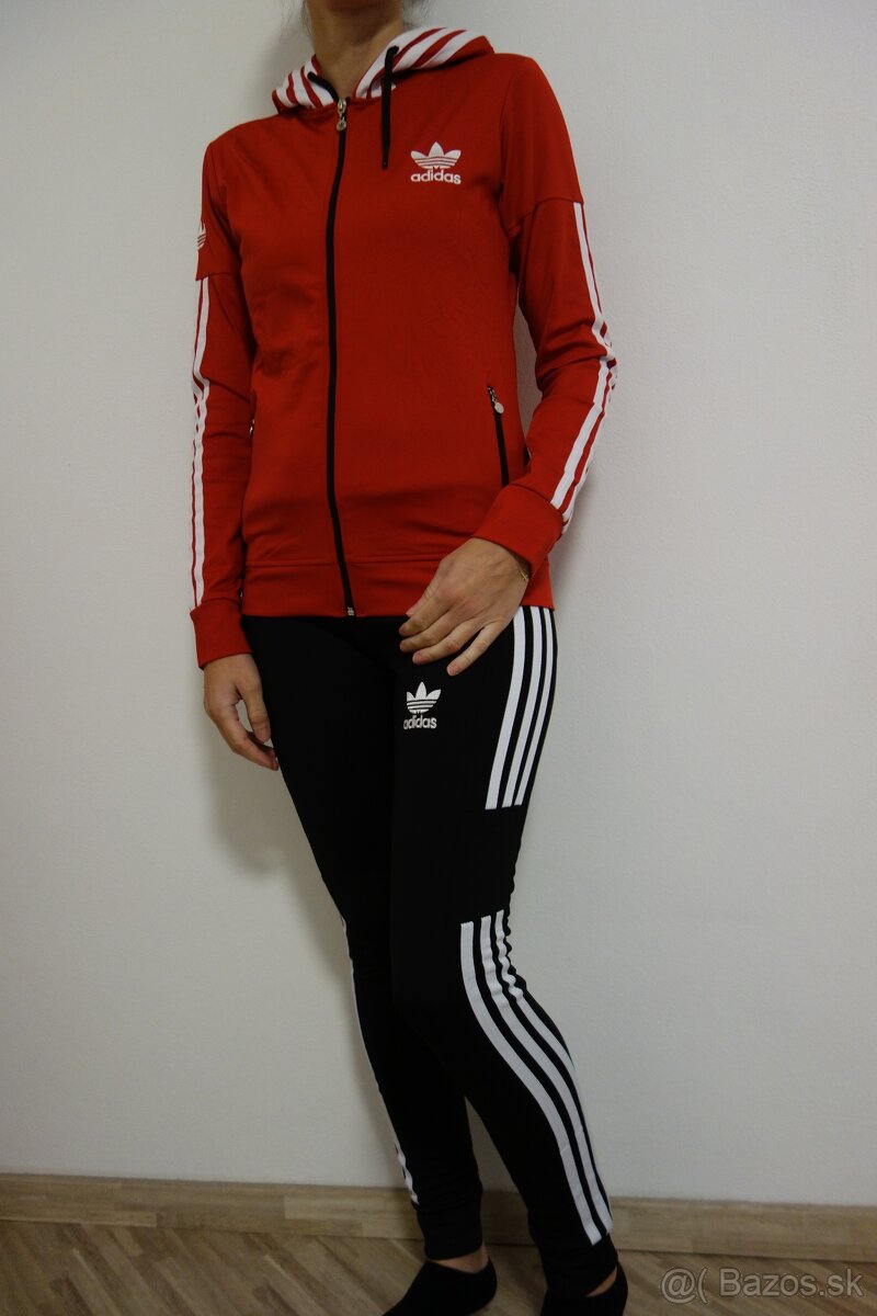 adidas damska suprava pruhova cervena