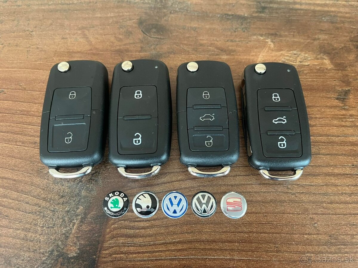 Obal autokľúča VW, ŠKODA, SEAT - 2-tlačidlový / 3-tlačidlový