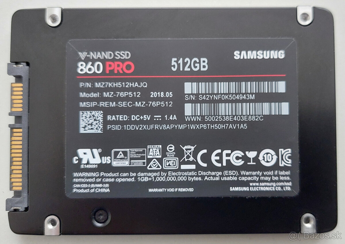 Samsung SSD 860PRO 512GB