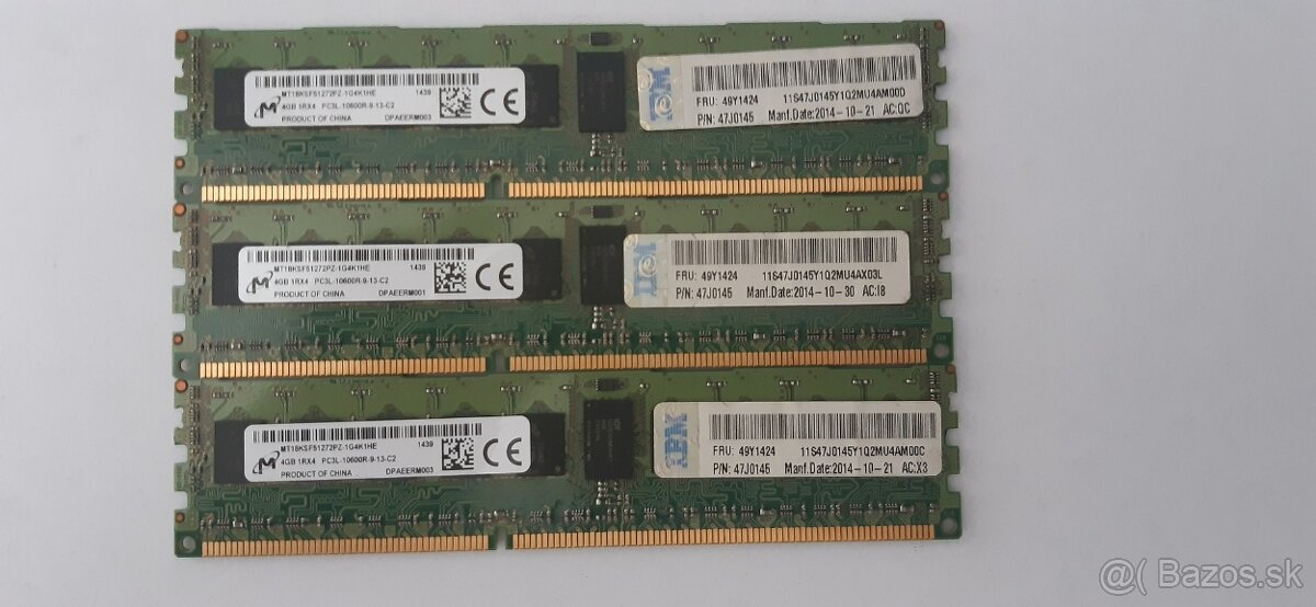 #12 - Pamäť RAM Micron 4GB DDR3-1333 PC3-10600R