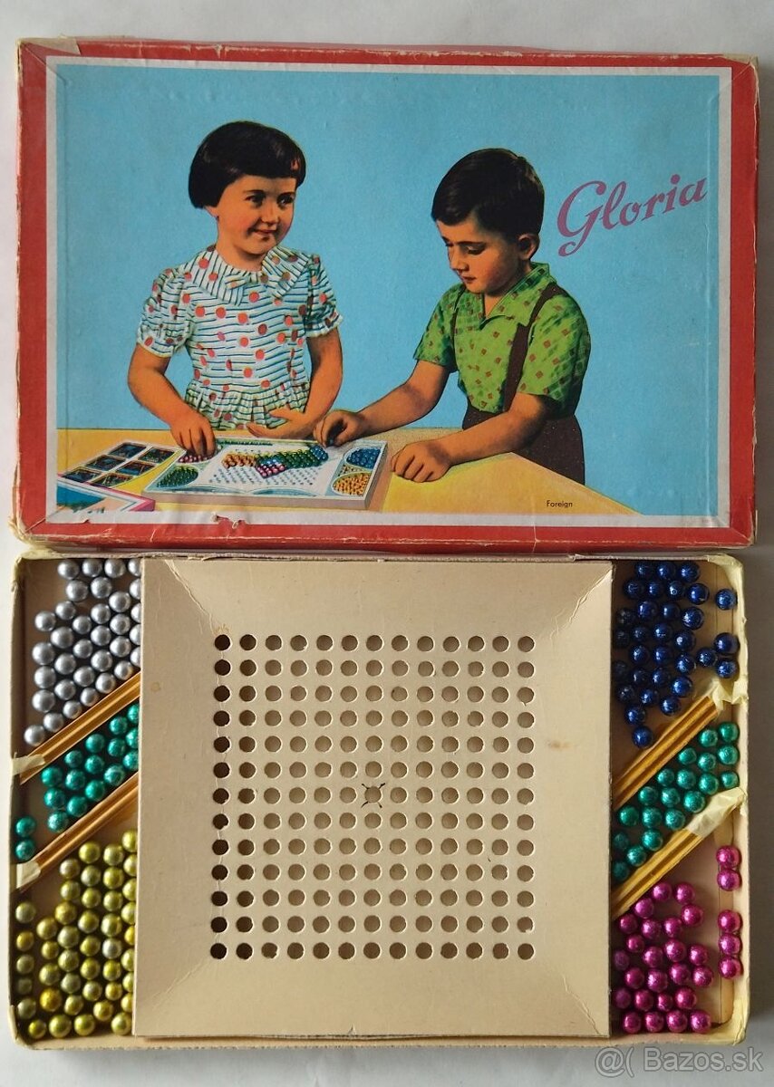 Retro mozaiková korálková hra "Gloria" - 1955