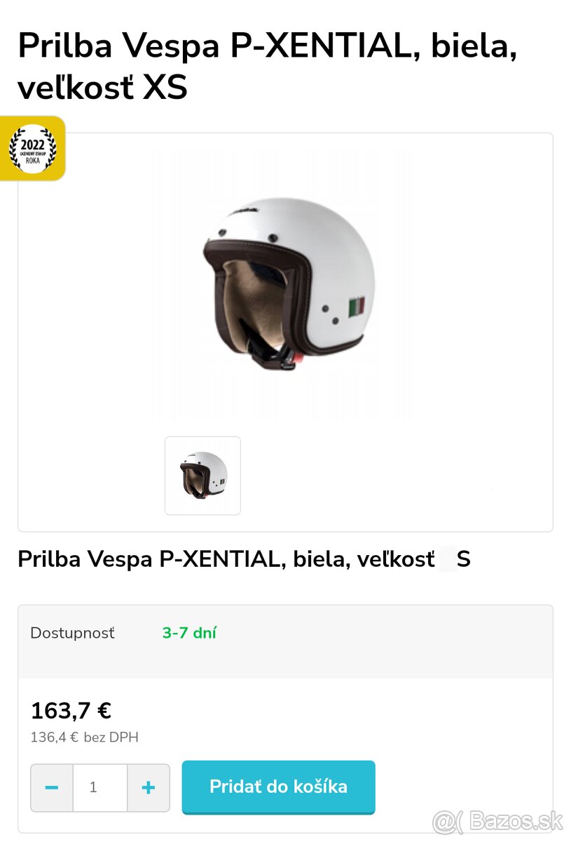 Nova skuter prilba VESPA velkost S, biela