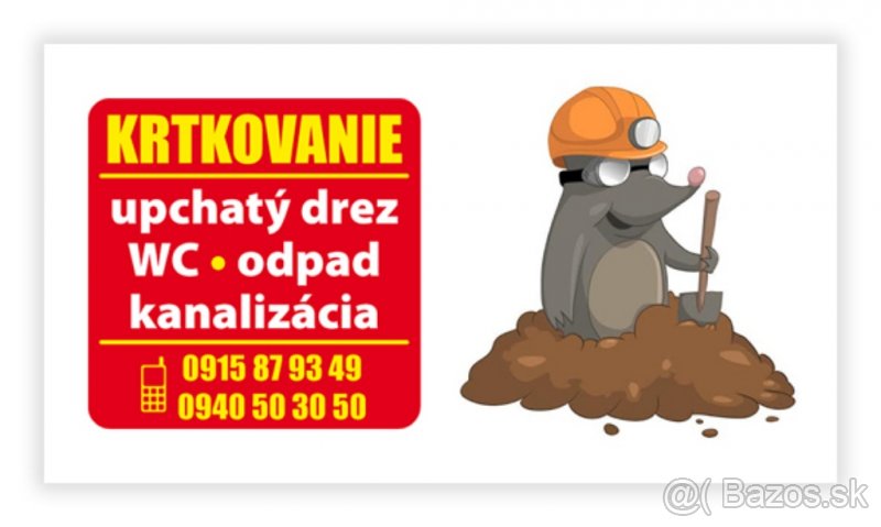 čistenie kanalizácie drez, umývadlo, WC, sprch. kut, vaňa