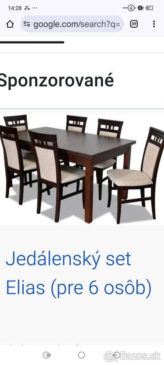 Predám  jedálenský set  nový nepoužitý