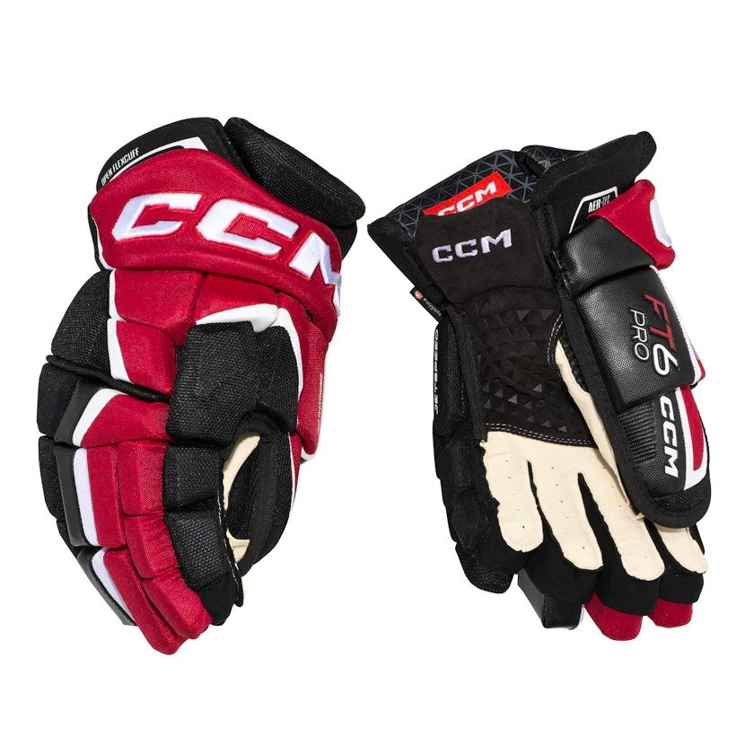 Hokejové rukavice CCM JetSpeed FT6 Pro Black/Red/White SR