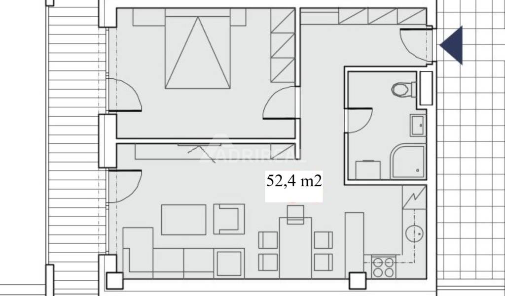 PREDAJ:2-izbový byt s lodžiou; Centrum Nitry;52,4 m2; 180.00