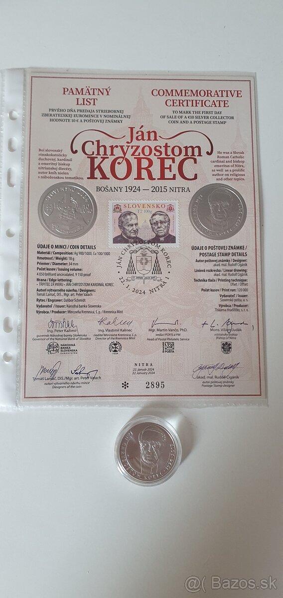 Ján Chryzoston KOREC  10 €, BK