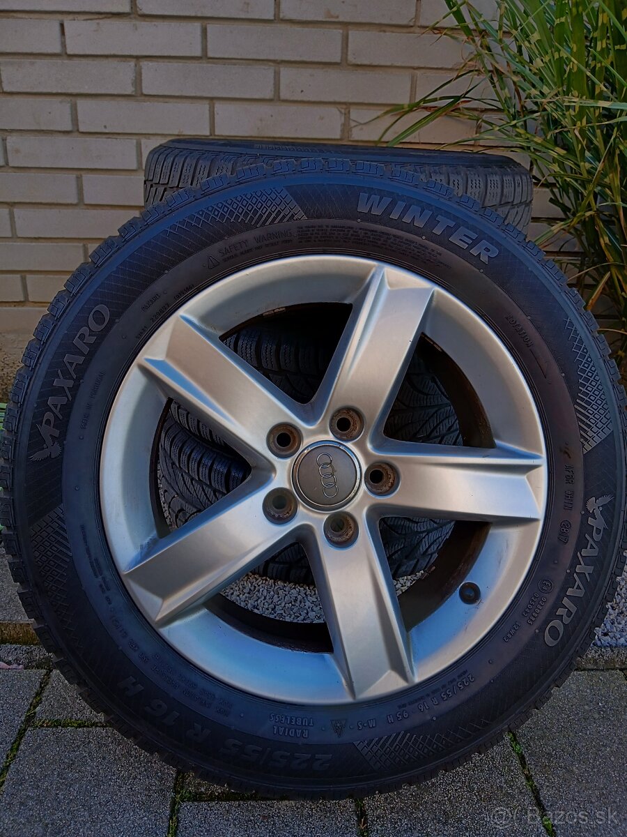 5x112 mm 225/55 R16 H zimné pneumatiky +elektróny stav 80%