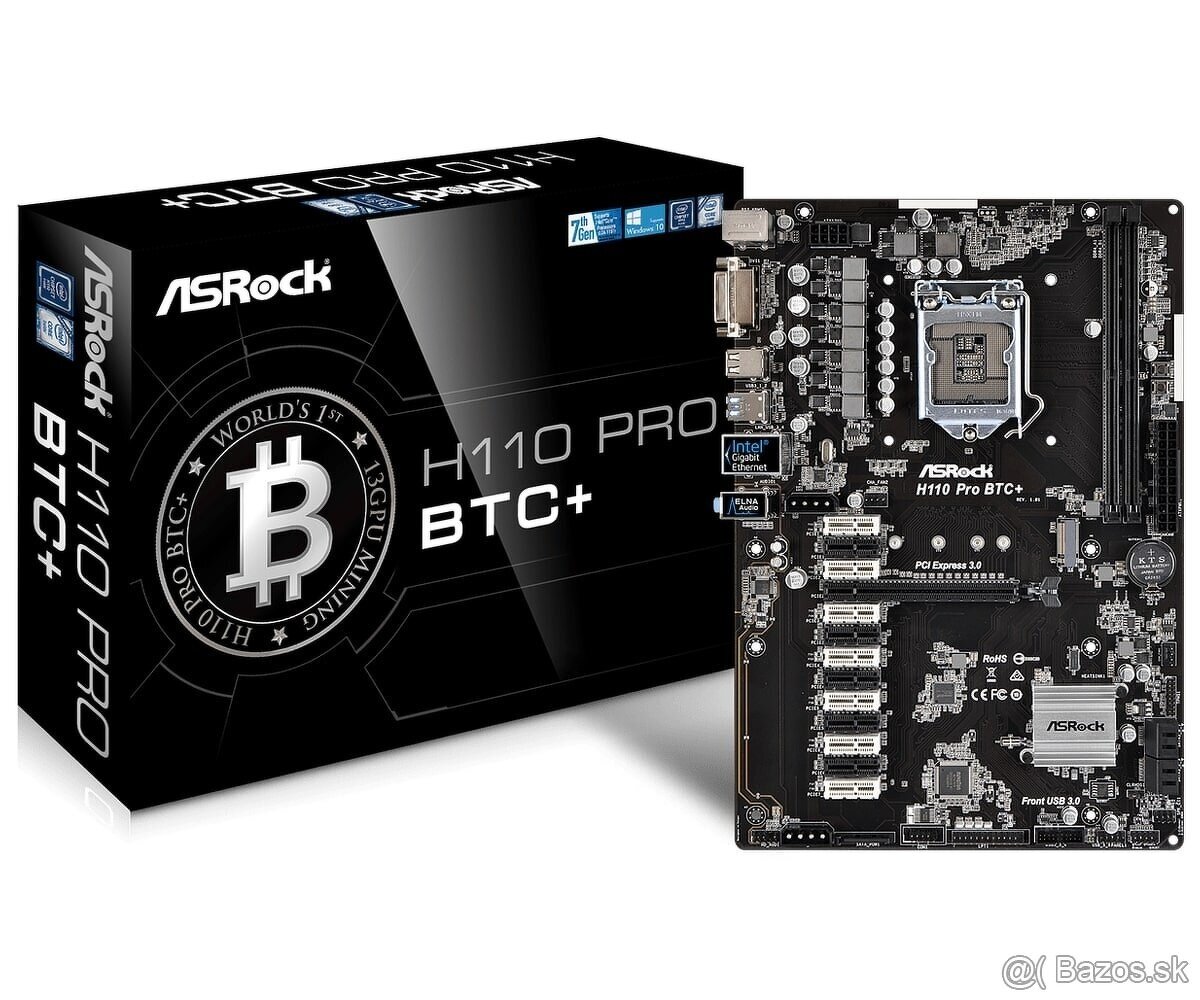 ASRock H110 Pro BTC + CPU Intel + 8GB RAM + SSD