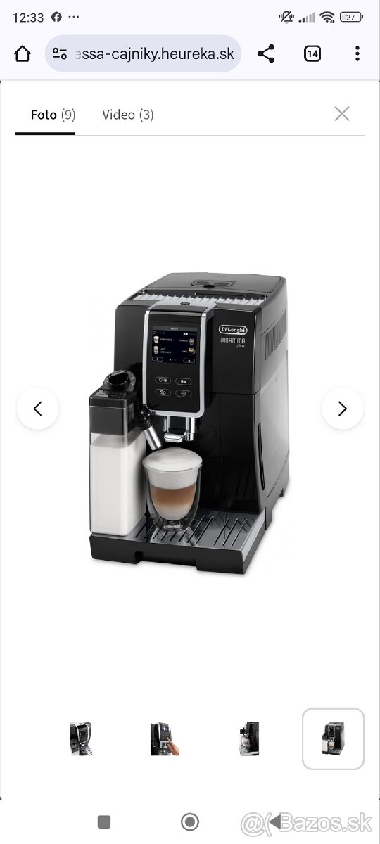 Automatický kávovar DeLonghi Dinamica Plus ECAM 370.70.B

