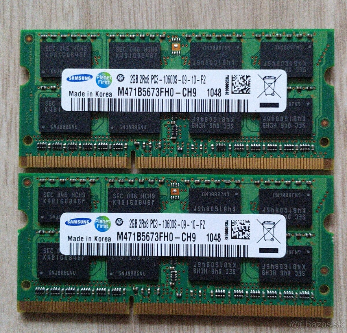 Predam 2x2 gb 2Rx8 PC3 10600 Samsung ram do notebooku