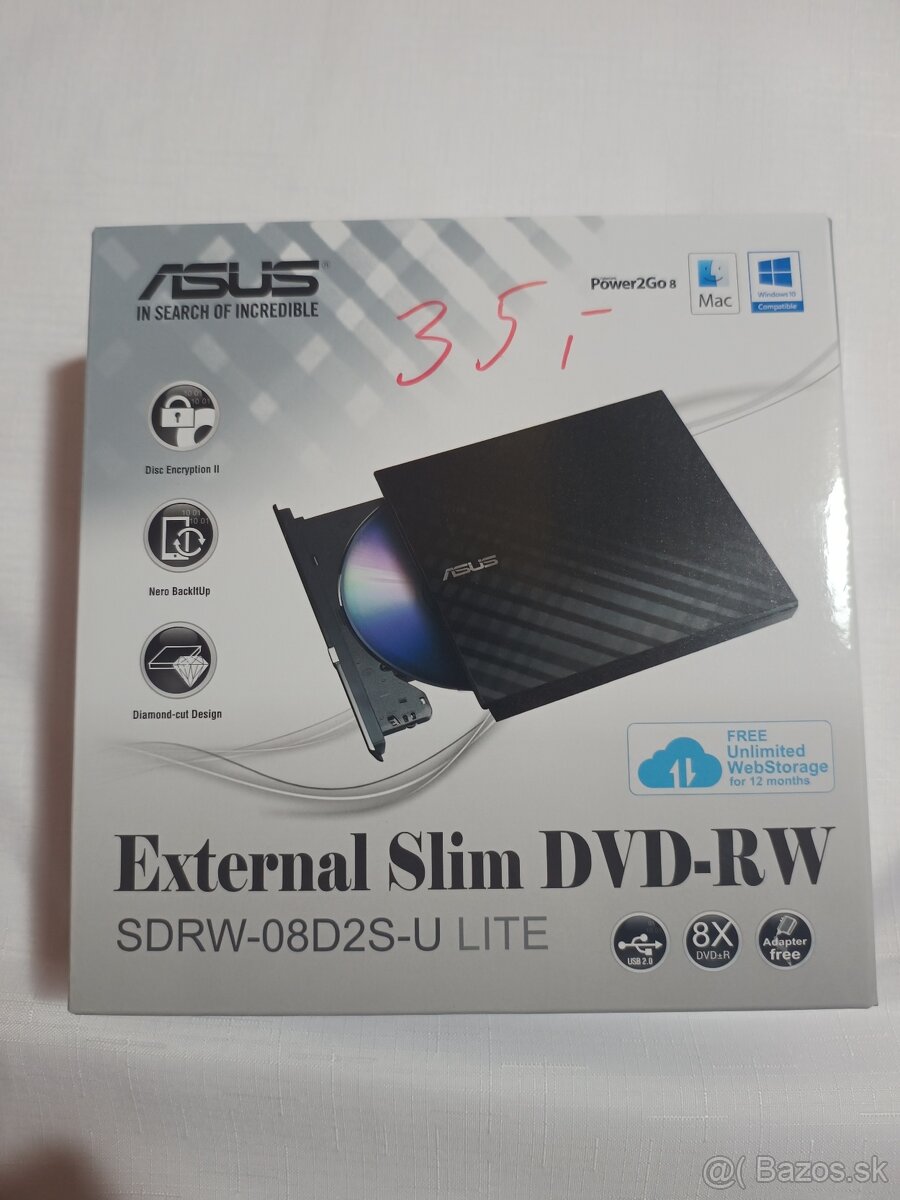 Externá DVD mechanika ASUS SDRW-08D2S-U LITE