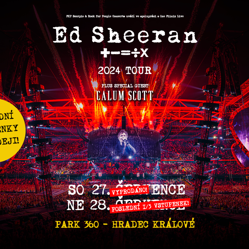 Ed Sheeran - Hradec Kralové (sobota) 27.07.2024