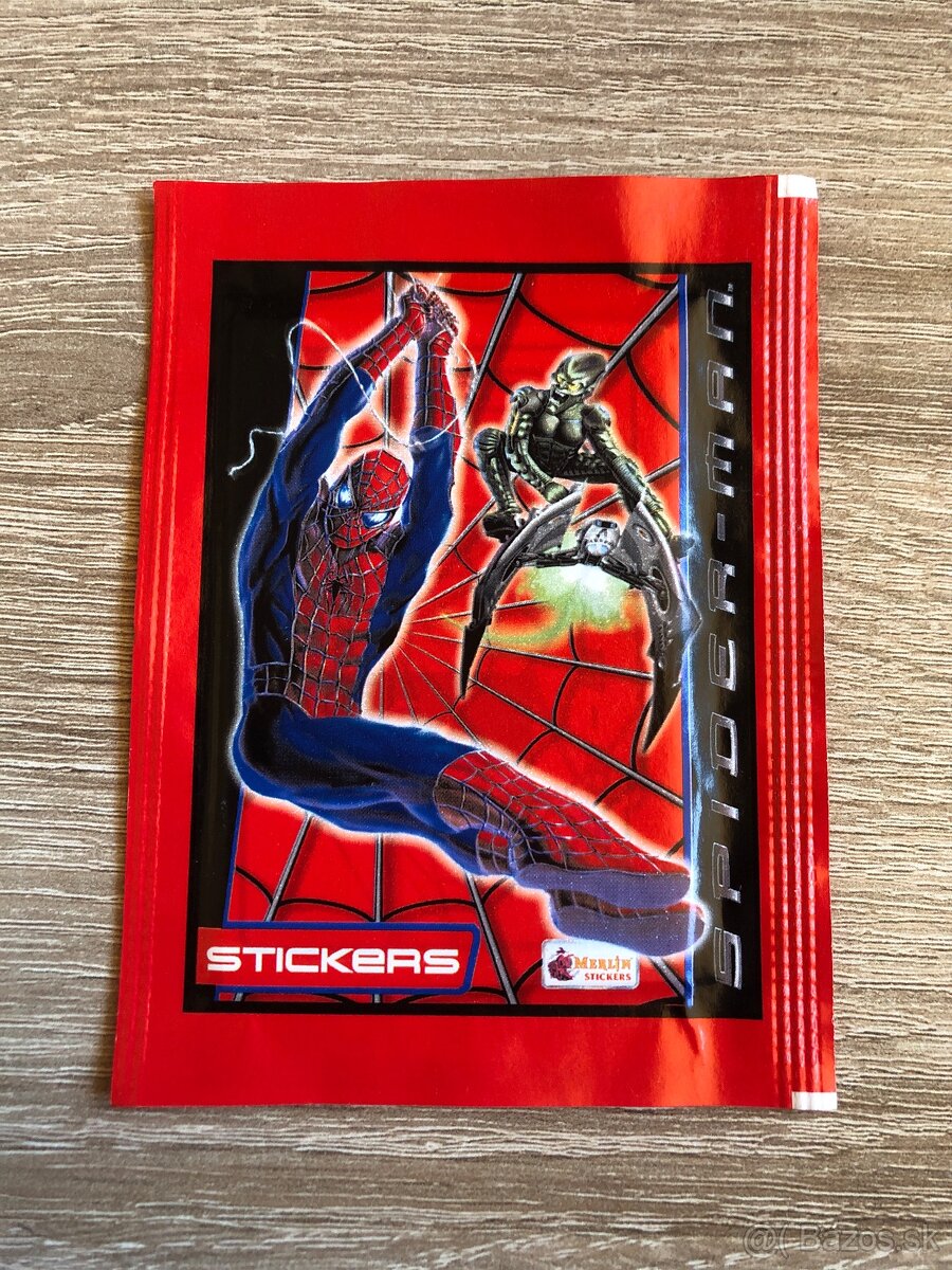 2002 Topps Merlin Spider-Man Nálepky