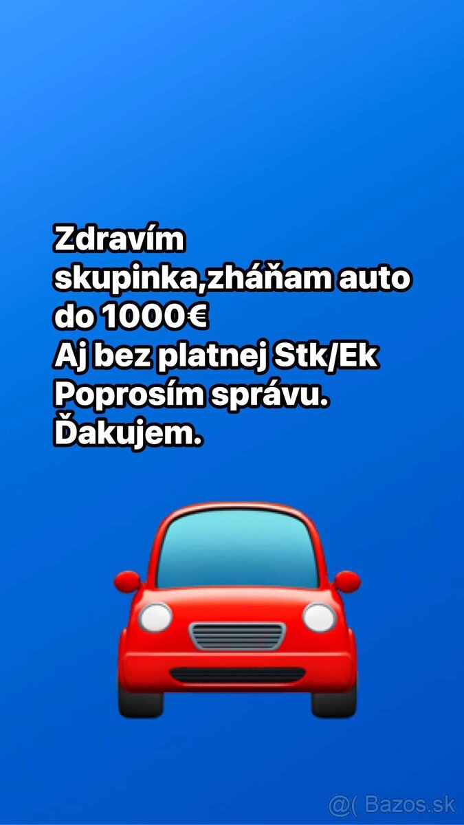 Kupim aj bez platnej stk