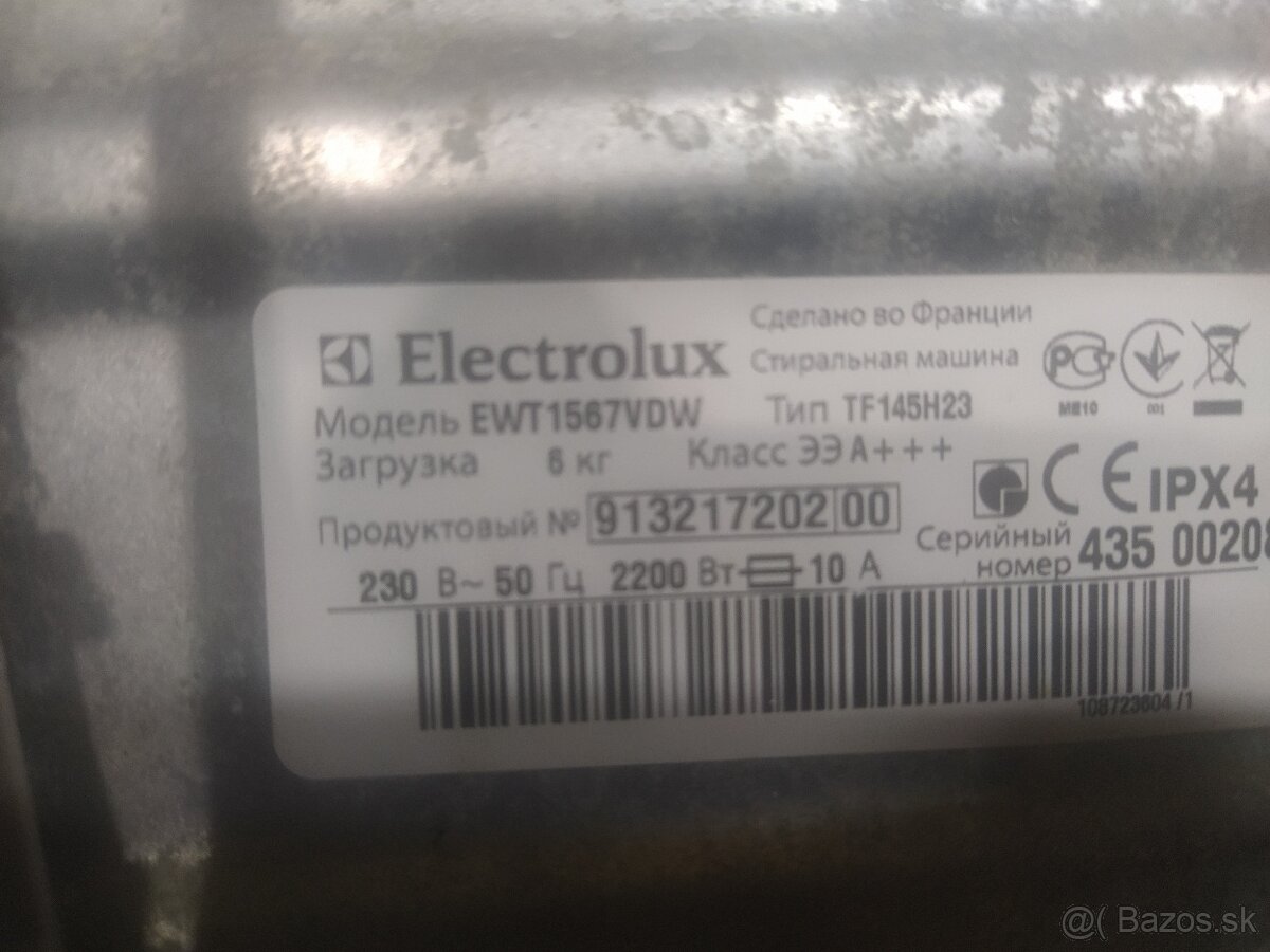 nahradne diely Electrolux EWT 1567 vdw