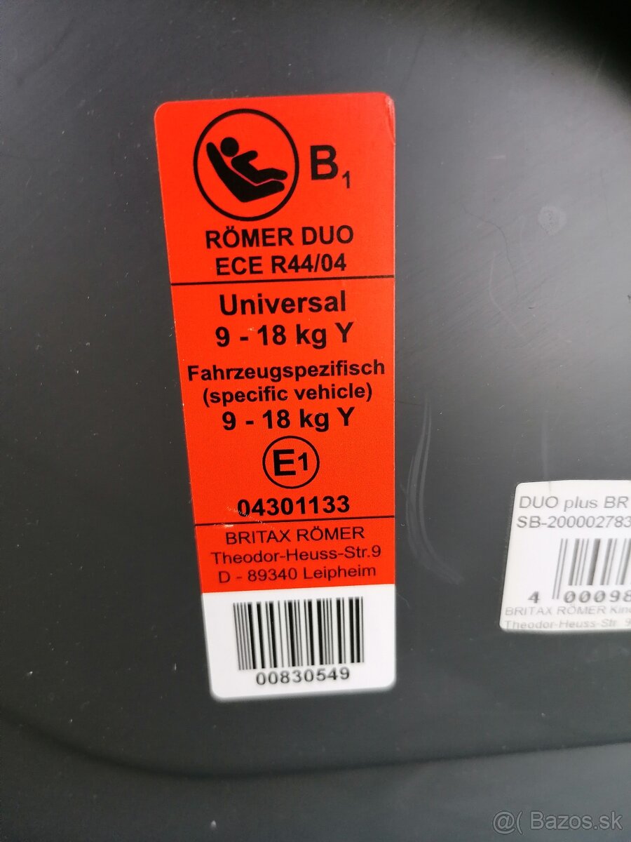 BRITAX-ROMER DUO Plus 9-18kg