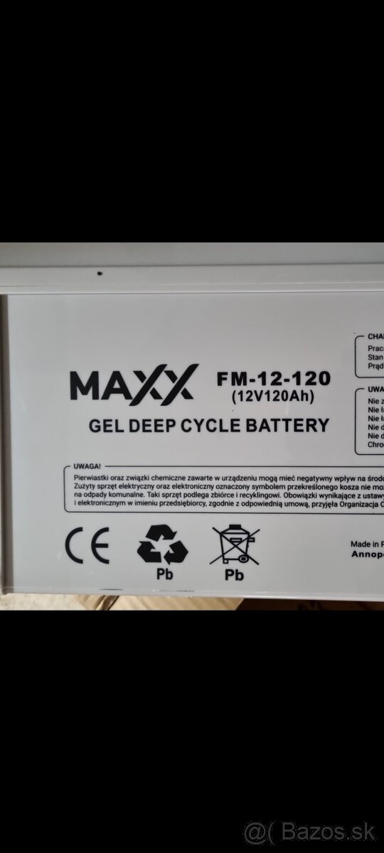 Gélová batéria Maxx DEEP CYCLE 12-FM-120, 120Ah