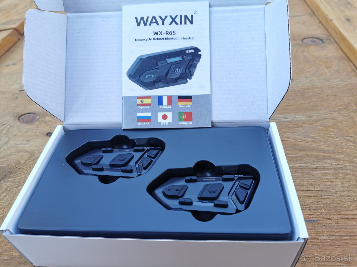 Wayxin R6S bluetooth komunikator 2 jazdci GPS