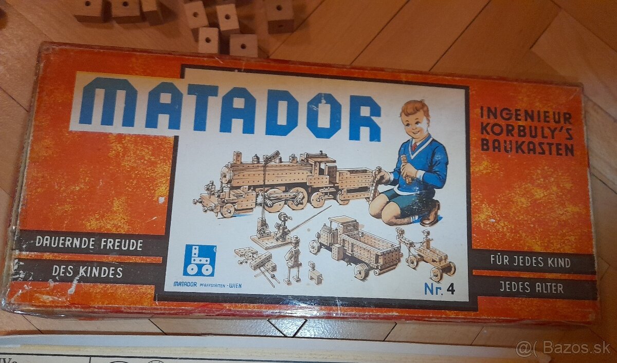 Retro stara drevena stavebnica Matador