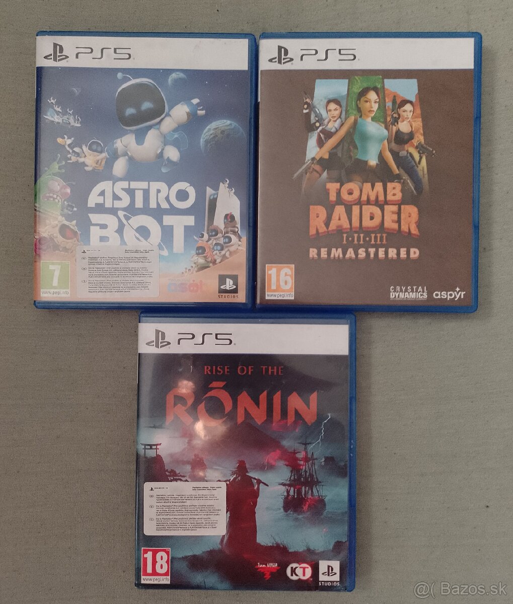 Tomb Raider Astro bot Rise of Ronin ps5 ps4