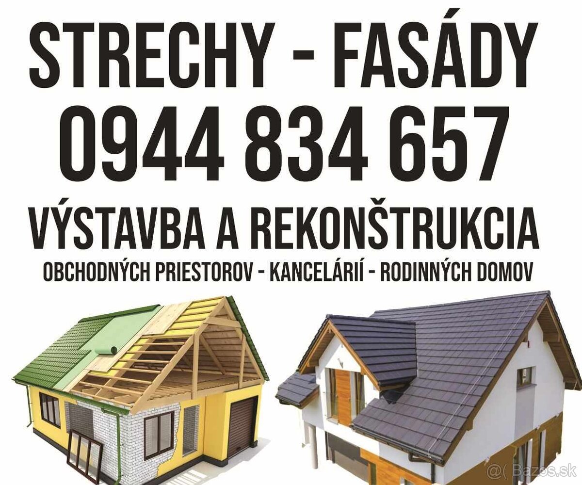 Murárske práce . Fasady . Strechy . Bytové jadra ..