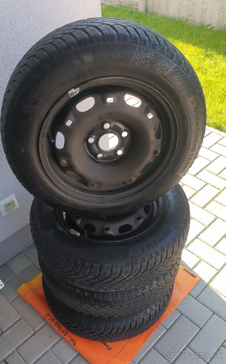 Zimne pneu 165/70 R14 81 T na plechovych diskoch 5x100