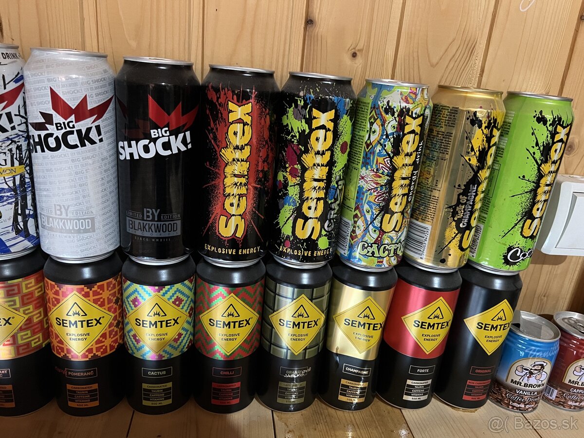 Zbierka plechoviek monster,tiger,bigshock,rockstar,semtex