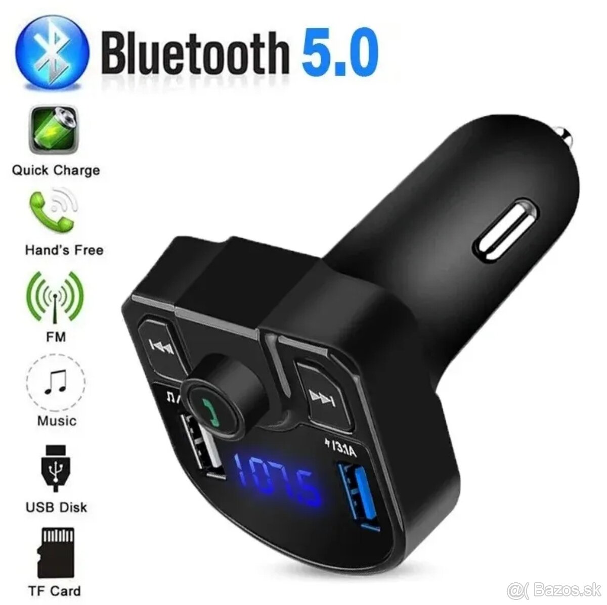 FM transmitter_,bluetooth prijímač hudobný prehrávač do auta