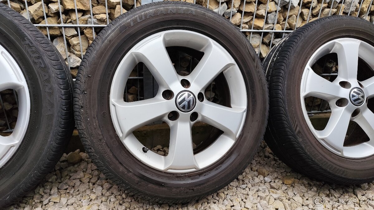 Disky orig. Volkswagen 5x112 R16 + Letné pneu 205/55 R16