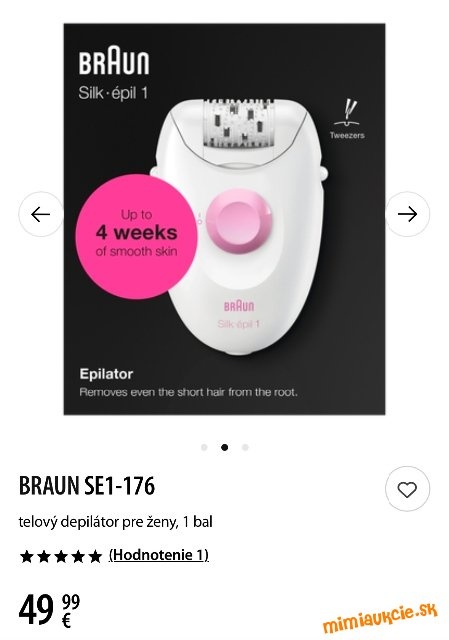 BRAUN Depilátor Silk-épil 1 1-176, biela/ružová, PC 49,99 €