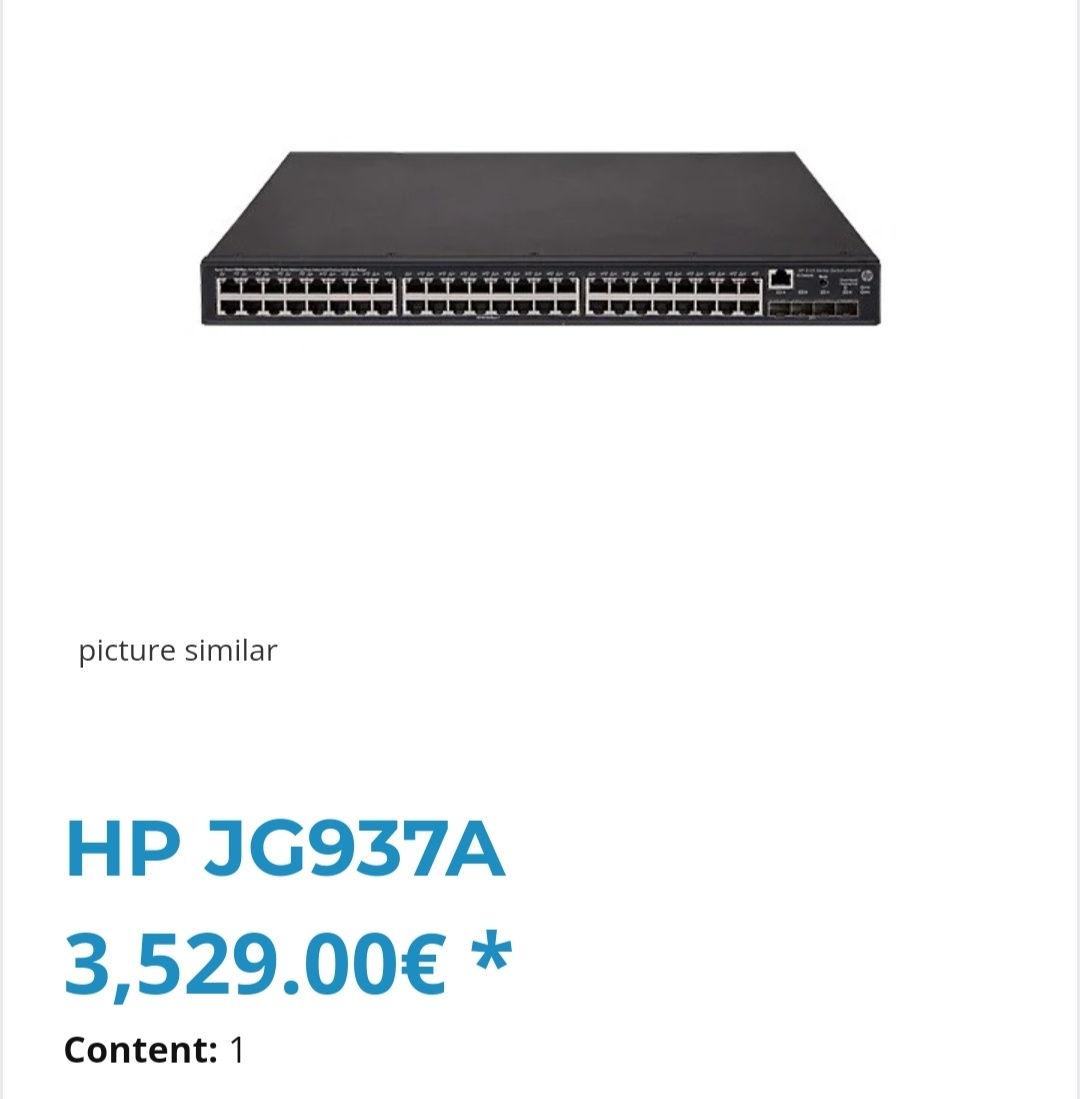 HP Flexnetwork 5130 jg937a 48p Poe switch