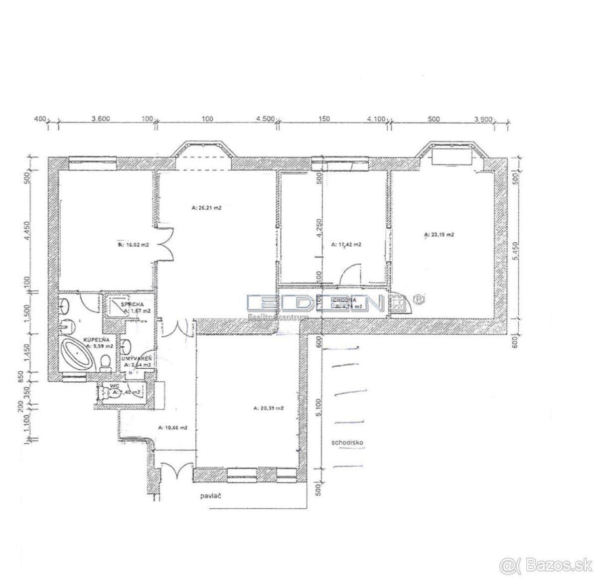 prenájom 4 izbového bytu 130 m2